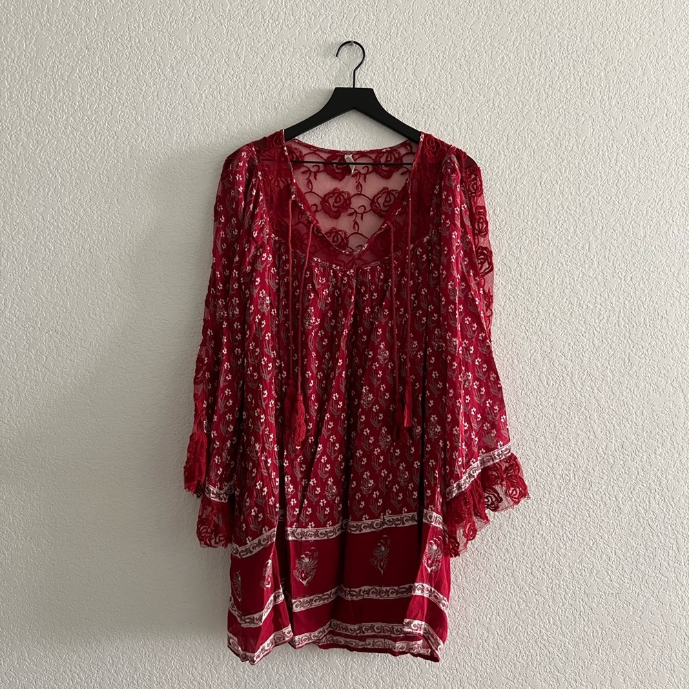 Free People Asymmetrical Red Dress